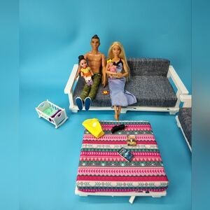 Mattel Made To Move Barbie Man Bun Kelly Family Dolls W/ My Mini Baby Girl Lot